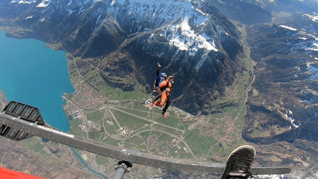 The view of the Swiss Alps when choosing to skydive in Interlaken