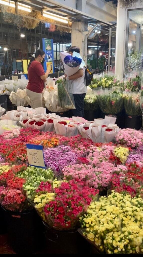 Beautiful array of flowers that were for sale at the Flower market. This is one of the must visit places in Bangkok