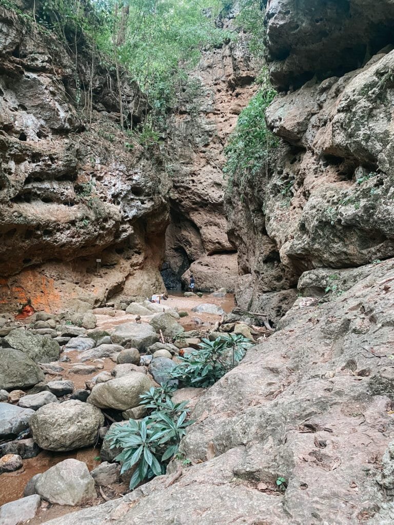Pam Bok Waterfall is a must on a Pai Thailand travel guide. This is the rocky walkway down to the waterfall 