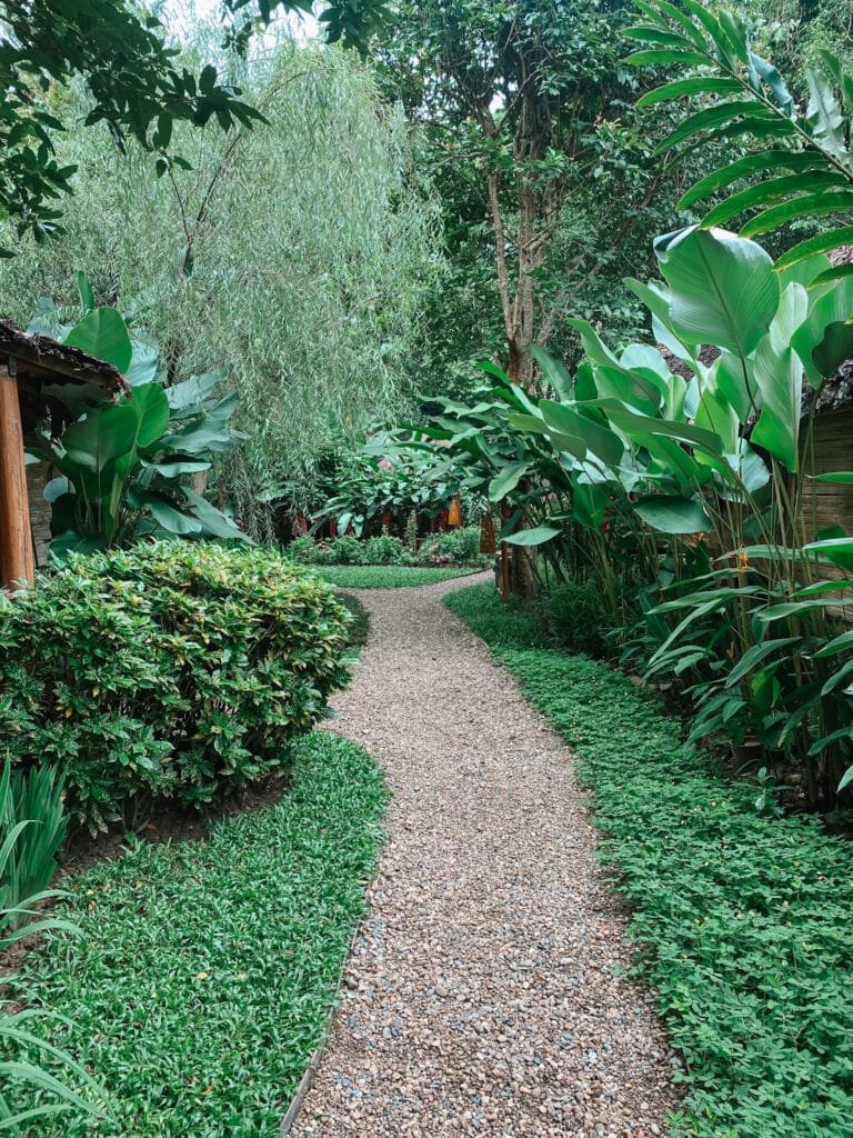 The serene nature filled walk that is so private from the city at one of the best stays in Pai Thailand - Pai Village Boutique Resort