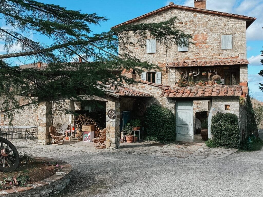 The view of the entrance of Caparsa which one was on my favorite Radda in Chianti Wineries we visited