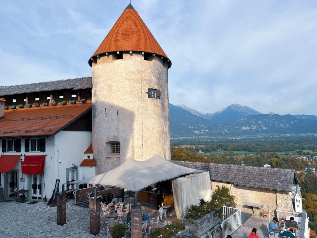 A view from inside Bled castle which is one of the best things to do in Lake Bled