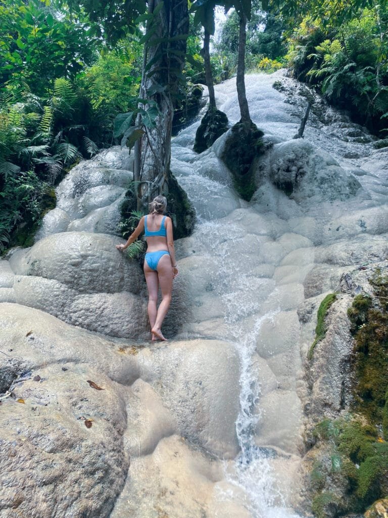 Climbing up the sticky waterfalls in Chiang Mai