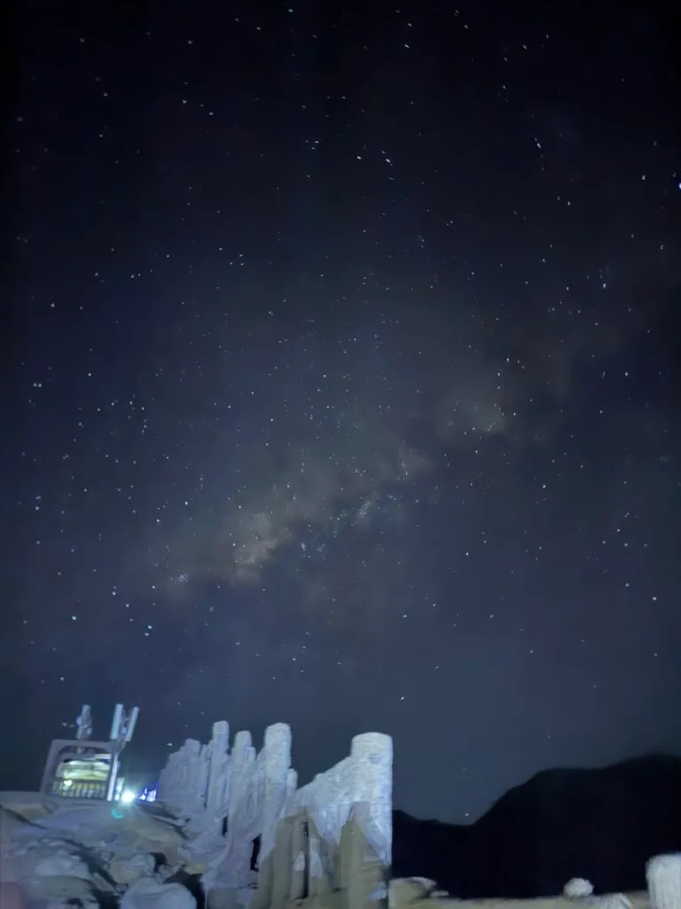 Milky way after hiking for sunrise on Ijen